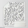 Wild Leafy Minimalistic Sherpa Fleece Blanket