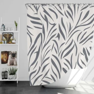 Wild Leafy Minimalistic Shower Curtain