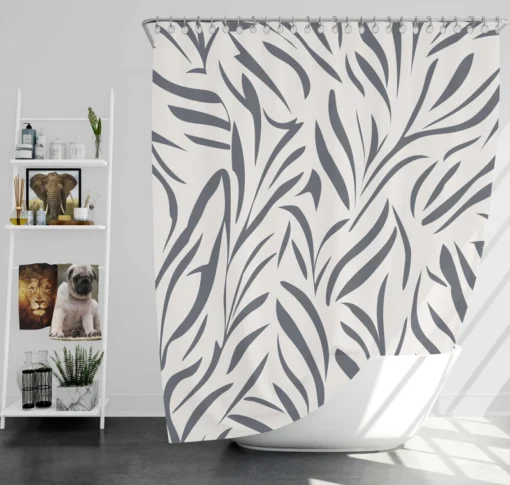 Wild Leafy Minimalistic Shower Curtain