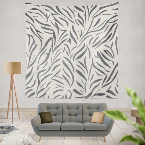 Wild Leafy Minimalistic Wall Tapestry