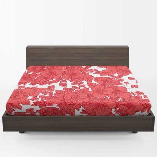 Wild Scarlet Flowers Pattern Fitted Sheet 1