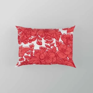 Wild Scarlet Flowers Pattern Pillow Case