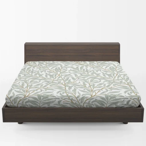 Willow Leaves Nature Pattern Fitted Sheet 1