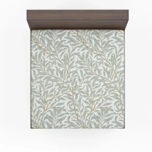 Willow Leaves Nature Pattern Fitted Sheet