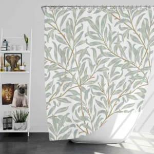 Willow Leaves Nature Pattern Shower Curtain