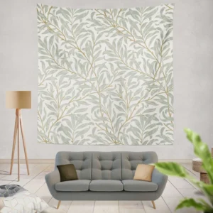 Willow Leaves Nature Pattern Wall Tapestry