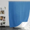 Windows Blue Solid Color Shower Curtain