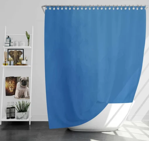 Windows Blue Solid Color Shower Curtain