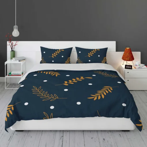 Winter Night Leaves Bedding Set 1