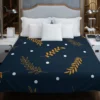 Winter Night Leaves Duvet Cover