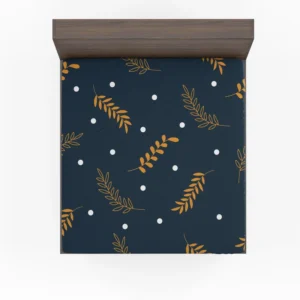 Winter Night Leaves Fitted Sheet