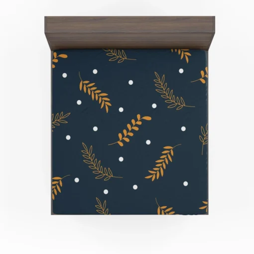 Winter Night Leaves Fitted Sheet