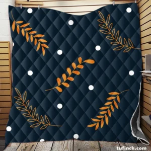 Winter Night Leaves Quilt Blanket