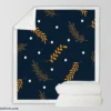 Winter Night Leaves Sherpa Fleece Blanket