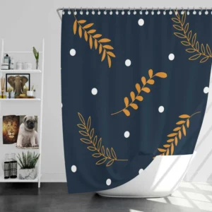 Winter Night Leaves Shower Curtain