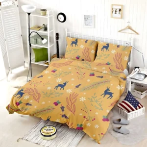 Winter Reindeer Blue Pattern Bedding Set