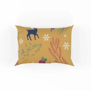 Winter Reindeer Blue Pattern Pillow Case