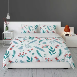 Winter Seasonal Candy Red Viburnum Bedding Set 1