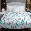 Winter Seasonal Candy Red Viburnum Duvet Cover