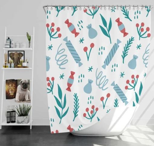 Winter Seasonal Candy Red Viburnum Shower Curtain