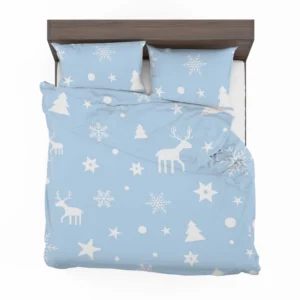 Winter Seasonal Reindeer Pattern Bedding Set 1