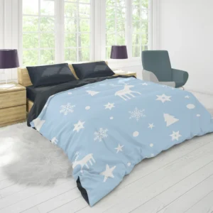 Winter Seasonal Reindeer Pattern Duvet Cover 1