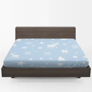 Winter Seasonal Reindeer Pattern Fitted Sheet 1