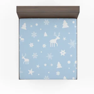 Winter Seasonal Reindeer Pattern Fitted Sheet