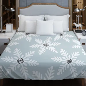 Winter Seasonal Snowflakes Duvet Cover