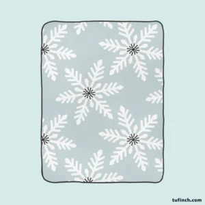 Winter Seasonal Snowflakes Fleece Blanket 1