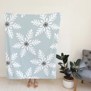 Winter Seasonal Snowflakes Fleece Blanket