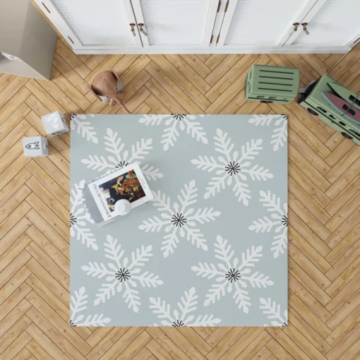 Winter Seasonal Snowflakes Rug