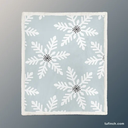 Winter Seasonal Snowflakes Sherpa Fleece Blanket 1