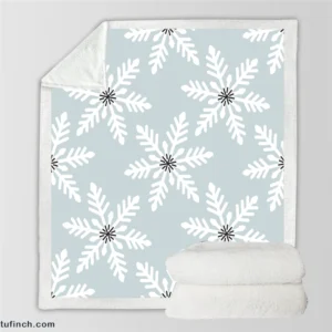 Winter Seasonal Snowflakes Sherpa Fleece Blanket