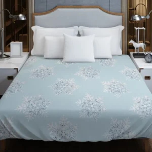 Winter Snowflake Seamless Pattern Duvet Cover