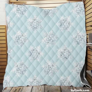 Winter Snowflake Seamless Pattern Quilt Blanket