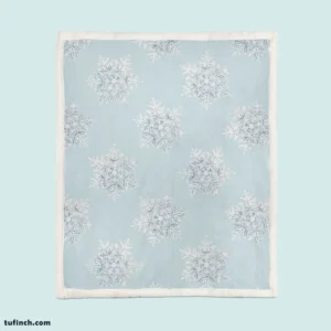 Winter Snowflake Seamless Pattern Sherpa Fleece Blanket 1