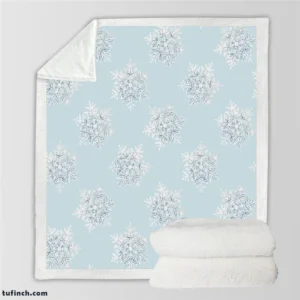 Winter Snowflake Seamless Pattern Sherpa Fleece Blanket