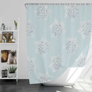 Winter Snowflake Seamless Pattern Shower Curtain