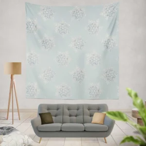 Winter Snowflake Seamless Pattern Wall Tapestry