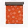 Winter Snowflakes In Orange Background Fitted Sheet