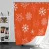 Winter Snowflakes In Orange Background Shower Curtain