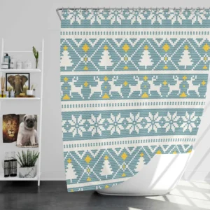 Winter Sweater Knitted Pattern Shower Curtain