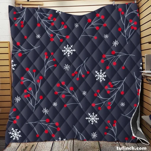 Winter Viburnum Pattern Quilt Blanket