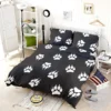 Wolf Footprint Black & White Bedding Set