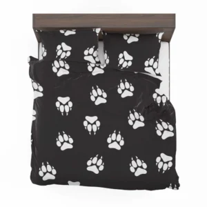 Wolf Footprint Black & White Bedding Set 2