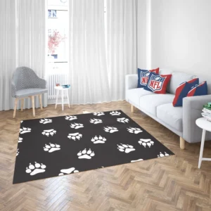 Wolf Footprint Black & White Rug 2