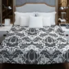 Wolf Grey Floral Damask Duvet Cover