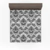 Wolf Grey Floral Damask Fitted Sheet