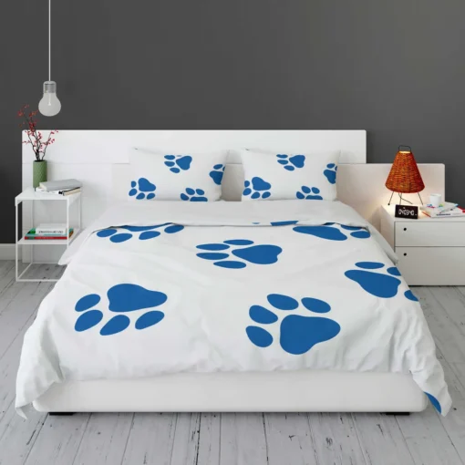 Wolf Paws Blue Prints Bedding Set 1